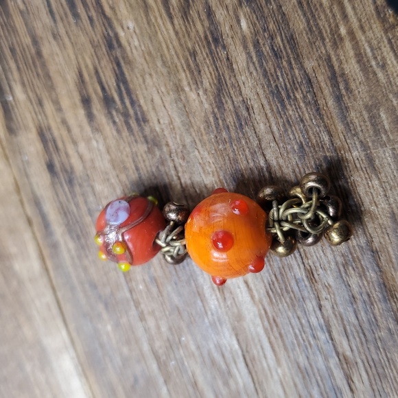 Lampwork Orange P303 1950s Flair Pendant - Picture 2 of 4